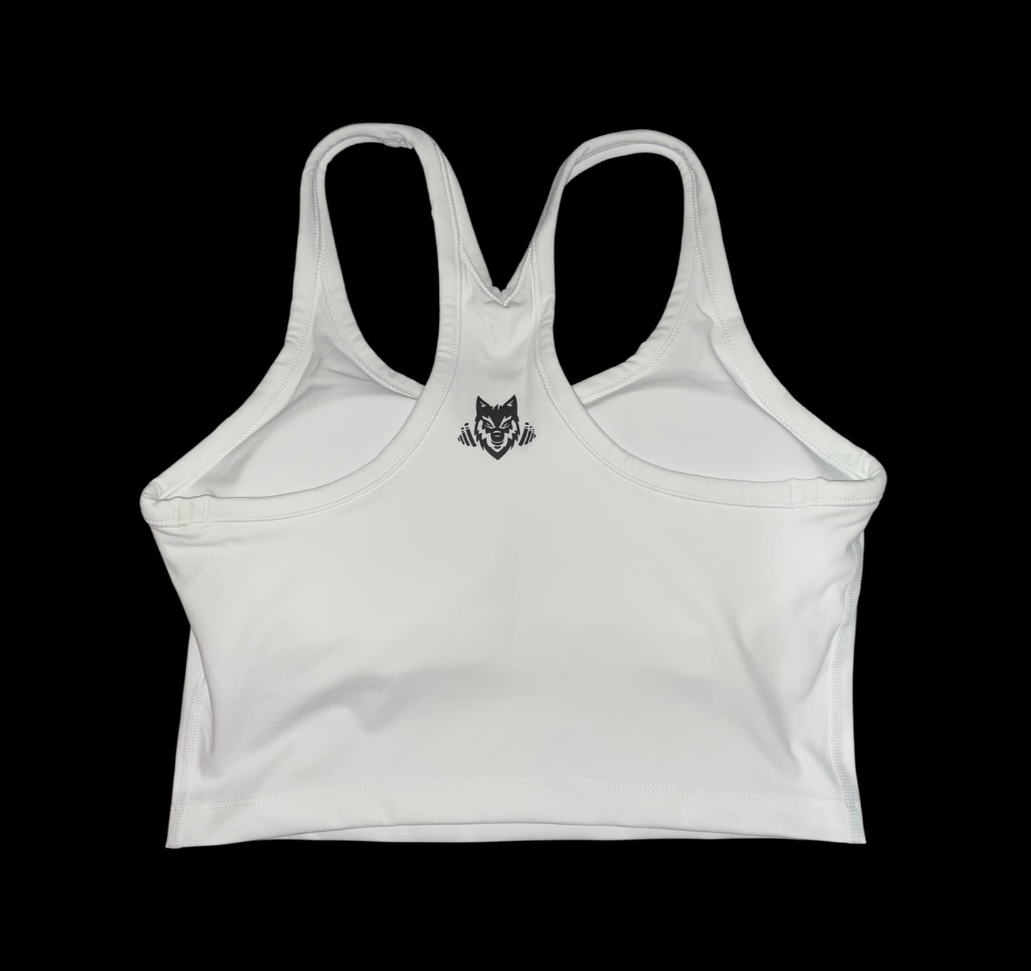 White Cropped Racerback Top